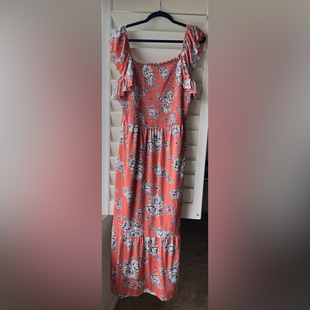 Liberty Love Maxi Dress with ruffled cap sleeves